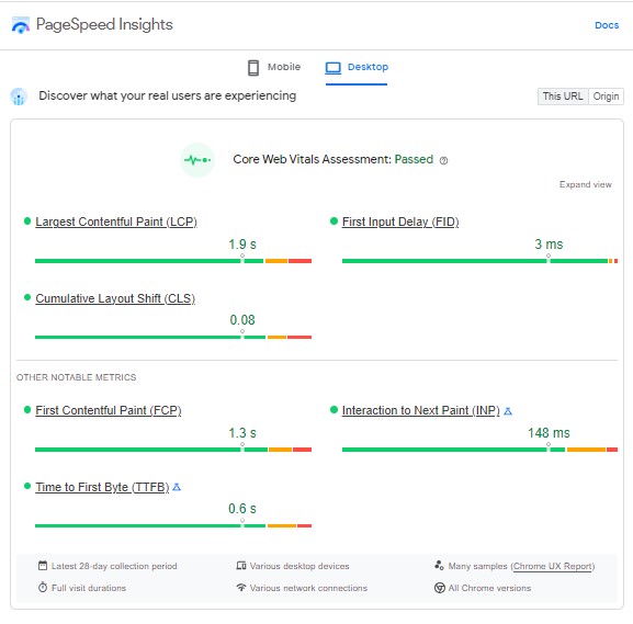 PageSpeed Insights Report