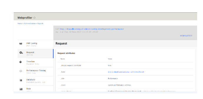 web profiler new page 