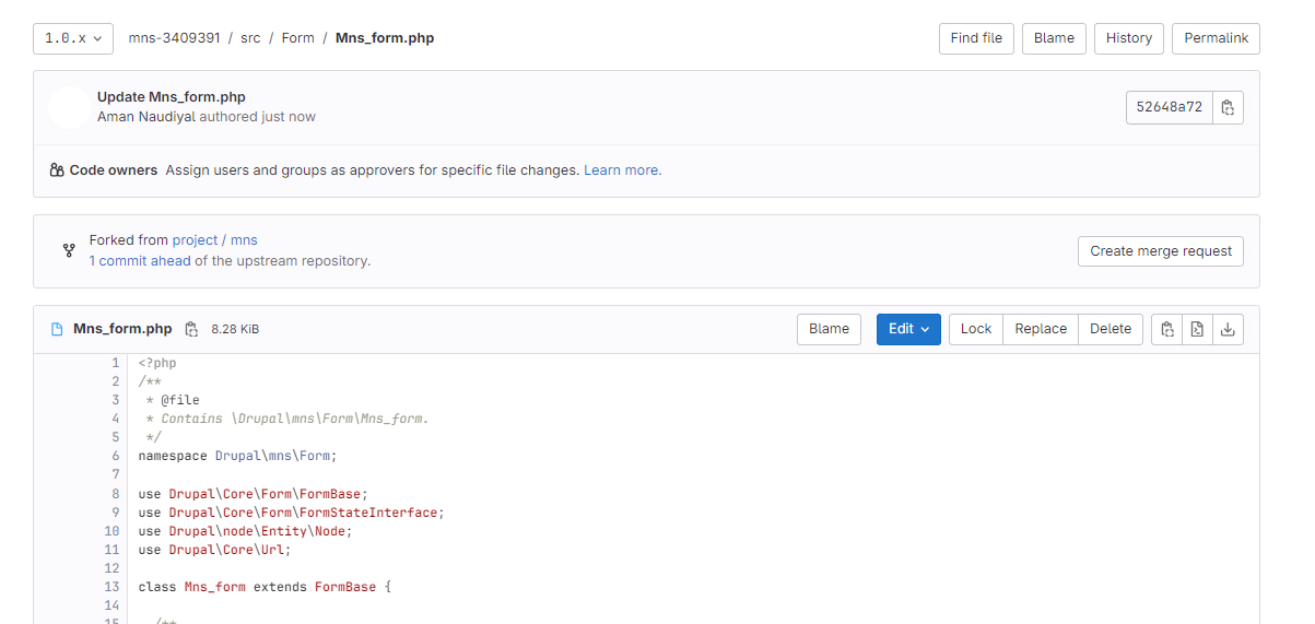 Create a Merge request
