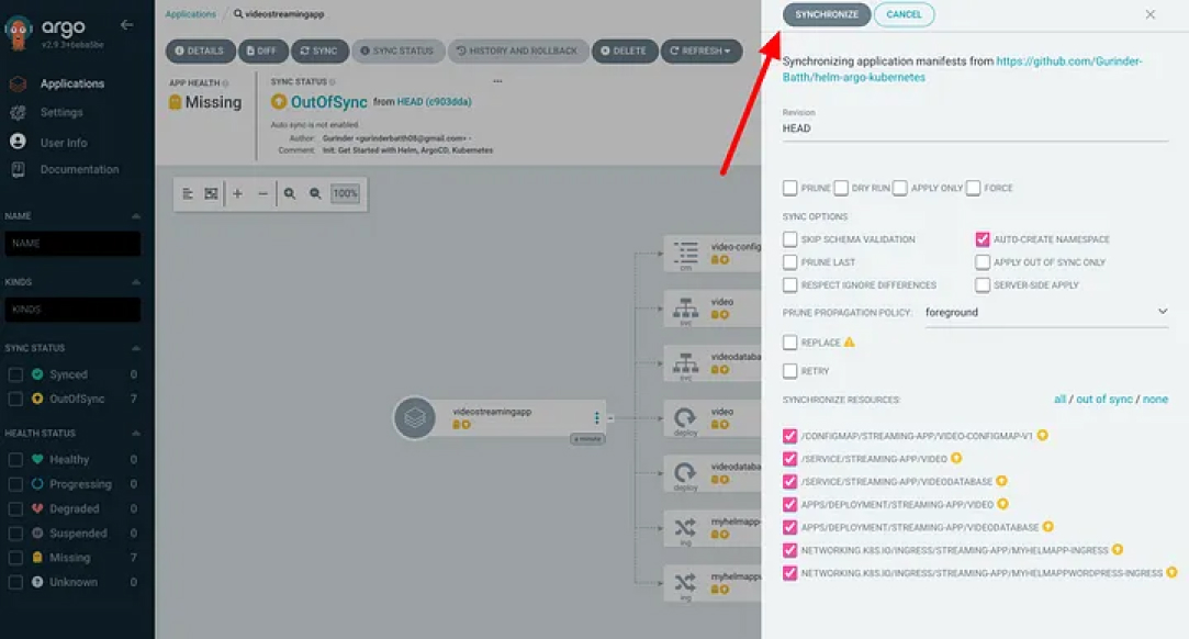 Navigate into this card and click the “Sync” button