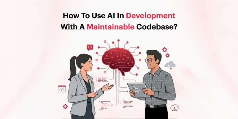 Two developers discussing how to use AI in software development while maintaining a clean, scalable codebase.