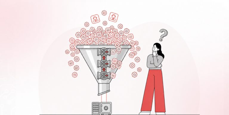 Illustration of enterprise AI pilots being filtered through a production pipeline, with most failing to reach deployment