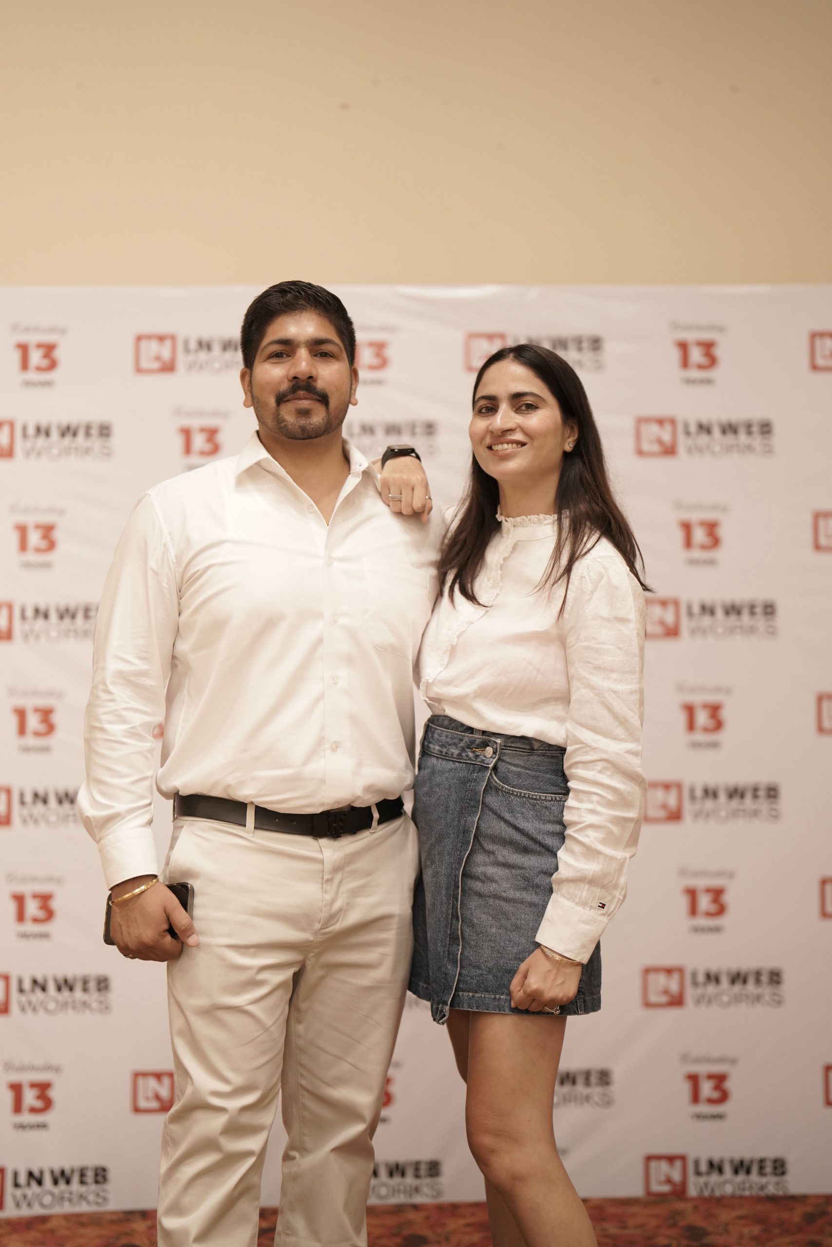 Pankaj Kumar and Shikha, co-founders of LN Webworks, at the 13th anniversary celebration