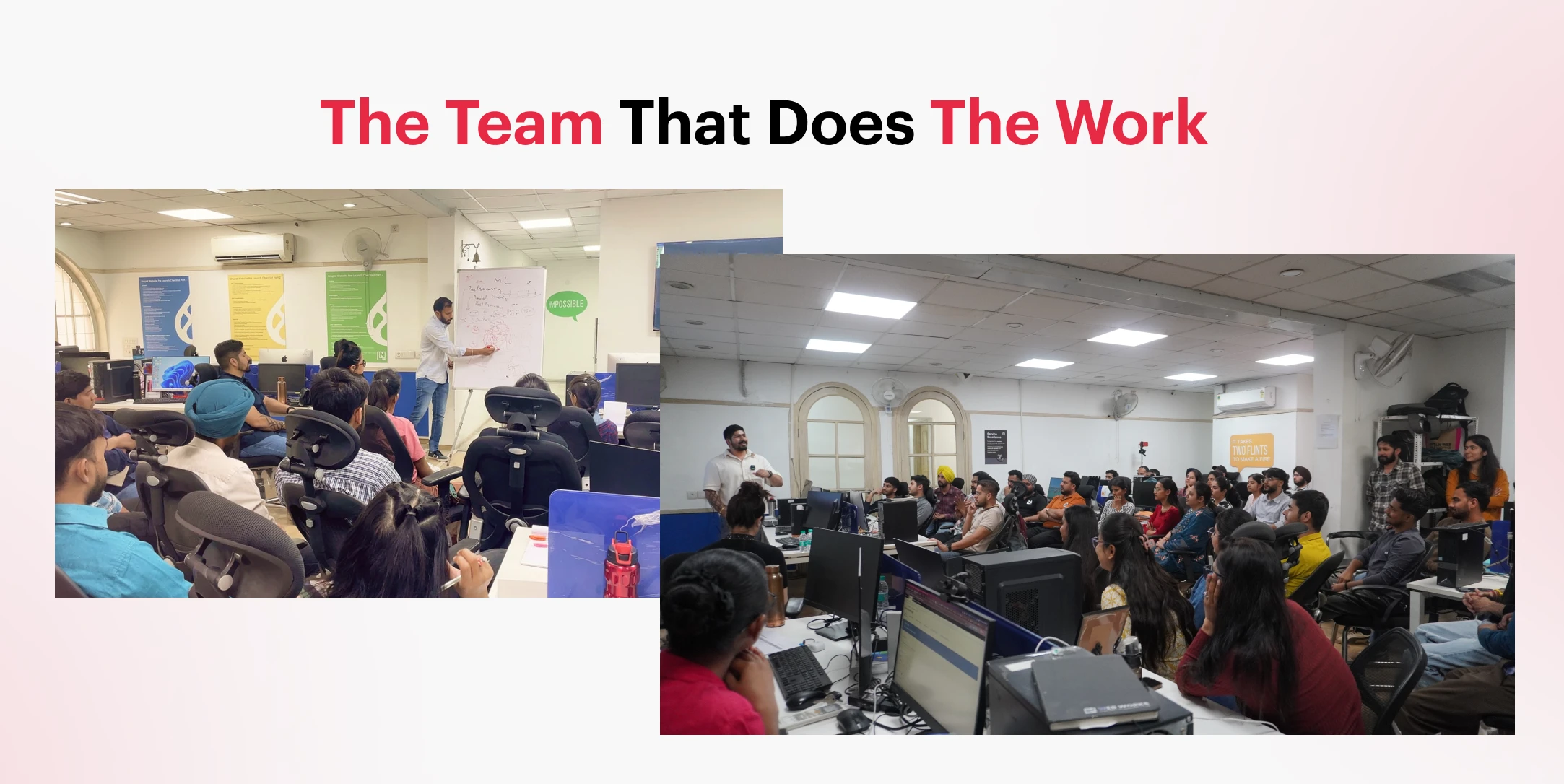 LN Webworks team in an all-hands session at the Ludhiana office